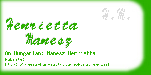 henrietta manesz business card